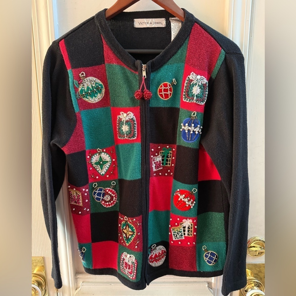 Vintage Victoria Jones Christmas Cardigan